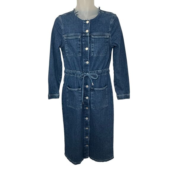 Rails Elysian Long Sleeve Denim Midi Shirtdress Size M Like New - Picture 2 of 13
